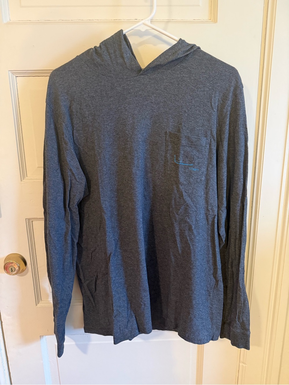 Vineyard Vines Men's Hooded Long Sleeve Shirt - Heather Charcoal